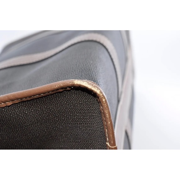 dunhill Boston Bag Leather Brown Gold Auth nice business bag fits laptop/ iPad - Picture 10 of 16